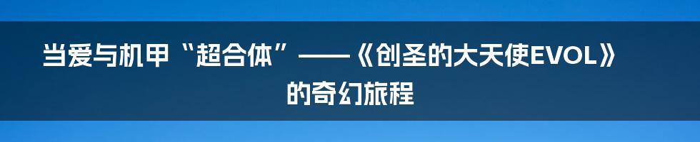 当爱与机甲“超合体”——《创圣的大天使EVOL》的奇幻旅程