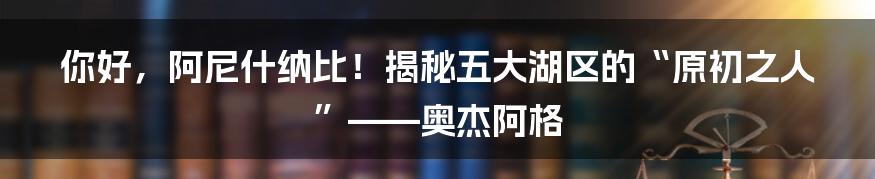 你好，阿尼什纳比！揭秘五大湖区的“原初之人”——奥杰阿格