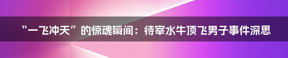 “一飞冲天”的惊魂瞬间：待宰水牛顶飞男子事件深思
