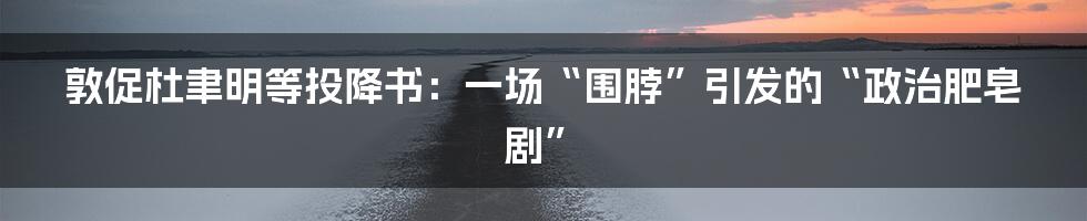 敦促杜聿明等投降书:一场“围脖”引发的“政治肥皂剧”