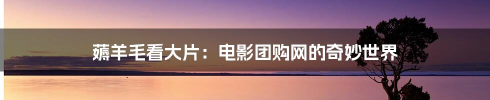 薅羊毛看大片:电影团购网的奇妙世界
