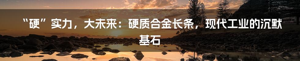 “硬”实力，大未来：硬质合金长条，现代工业的沉默基石