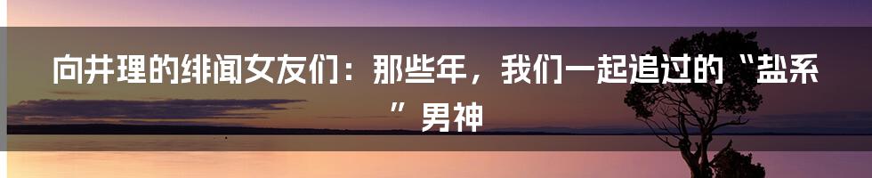 向井理的绯闻女友们:那些年,我们一起追过的“盐系”男神