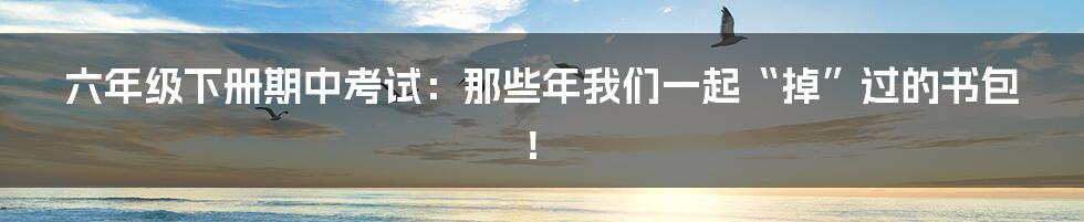 六年级下册期中考试:那些年我们一起“掉”过的书包!