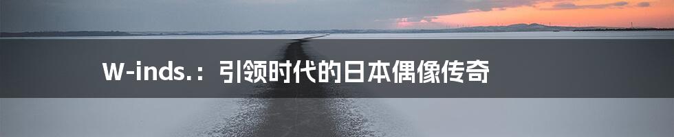 W-inds.：引领时代的日本偶像传奇