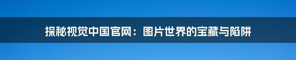 探秘视觉中国官网：图片世界的宝藏与陷阱