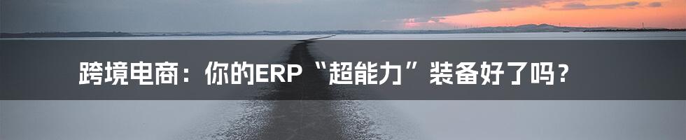 跨境电商：你的ERP“超能力”装备好了吗？