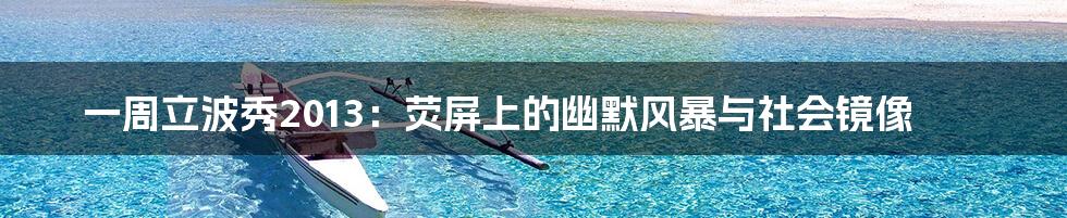 一周立波秀2013：荧屏上的幽默风暴与社会镜像