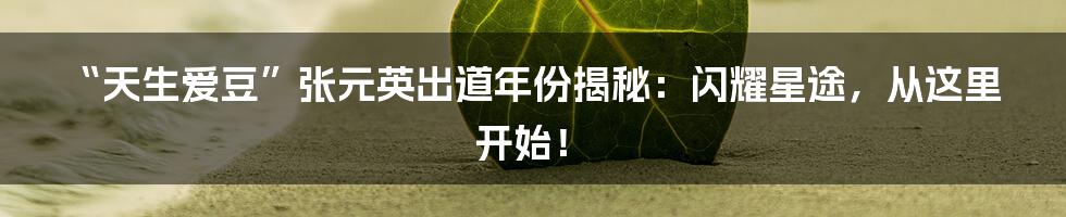 “天生爱豆”张元英出道年份揭秘：闪耀星途，从这里开始！