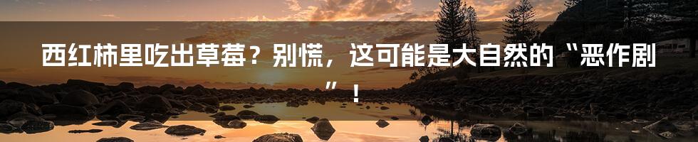 西红柿里吃出草莓？别慌，这可能是大自然的“恶作剧”！