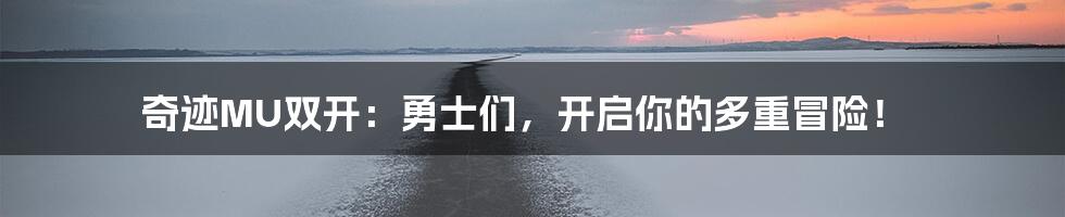 奇迹MU双开：勇士们，开启你的多重冒险！