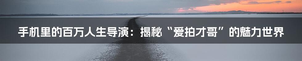 手机里的百万人生导演:揭秘“爱拍才哥”的魅力世界