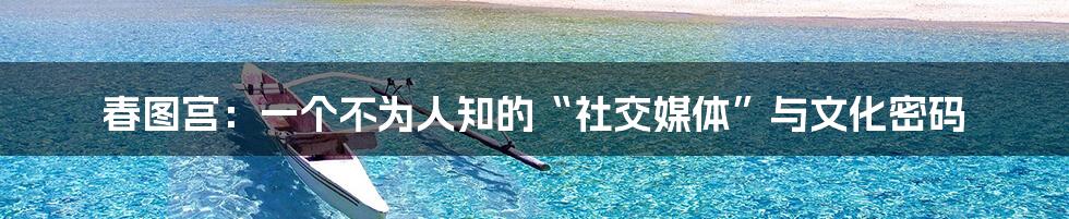 春图宫:一个不为人知的“社交媒体”与文化密码