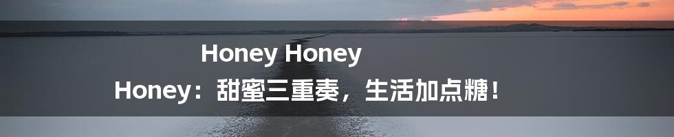 Honey Honey Honey：甜蜜三重奏，生活加点糖！