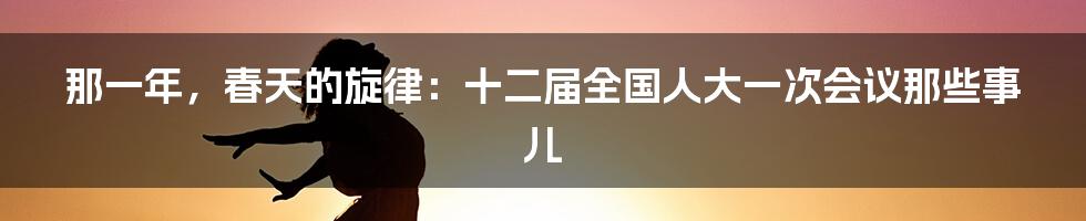 那一年，春天的旋律：十二届全国人大一次会议那些事儿