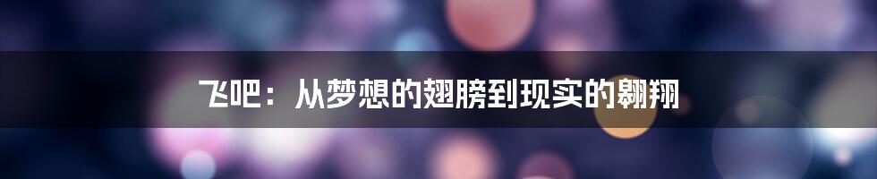 飞吧：从梦想的翅膀到现实的翱翔