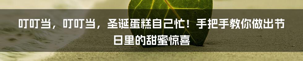 叮叮当,叮叮当,圣诞蛋糕自己忙!手把手教你做出节日里的甜蜜惊喜