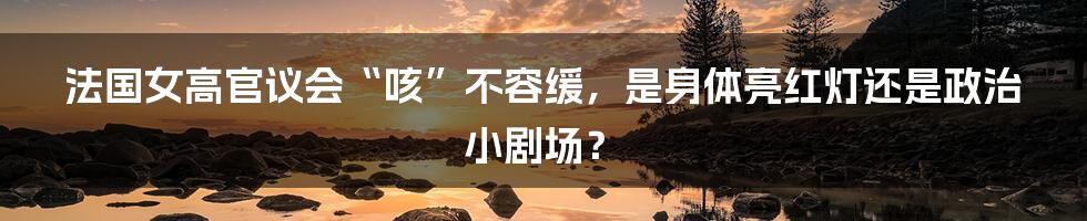 法国女高官议会“咳”不容缓，是身体亮红灯还是政治小剧场？