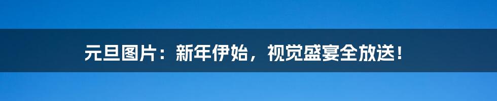 元旦图片：新年伊始，视觉盛宴全放送！
