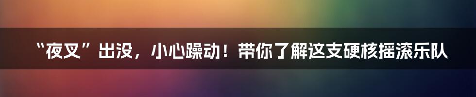 “夜叉”出没,小心躁动!带你了解这支硬核摇滚乐队
