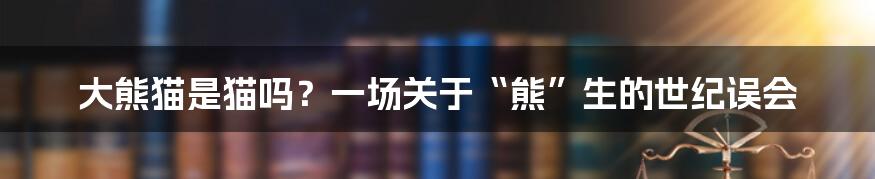 大熊猫是猫吗?一场关于“熊”生的世纪误会