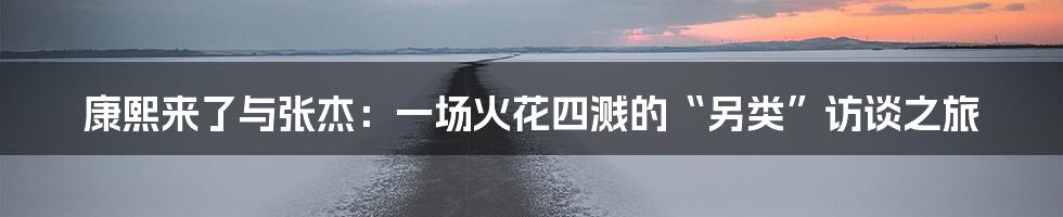 康熙来了与张杰：一场火花四溅的“另类”访谈之旅
