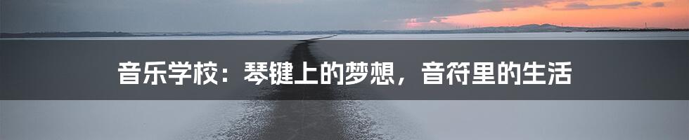 音乐学校:琴键上的梦想,音符里的生活
