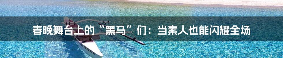 春晚舞台上的“黑马”们：当素人也能闪耀全场