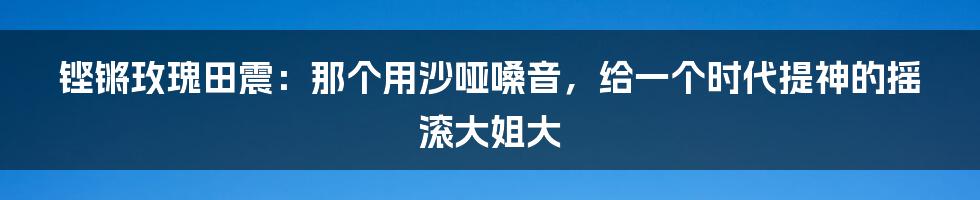 铿锵玫瑰田震:那个用沙哑嗓音,给一个时代提神的摇滚大姐大