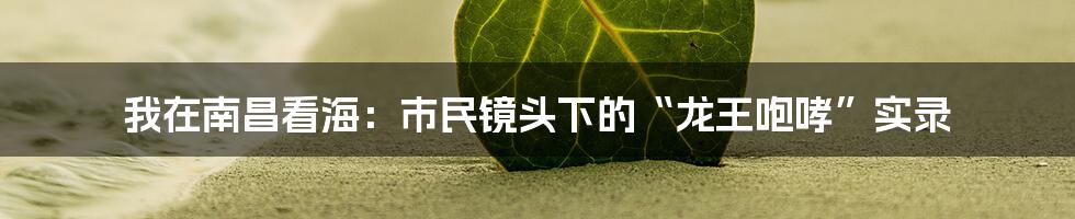 我在南昌看海：市民镜头下的“龙王咆哮”实录