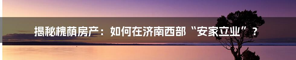 揭秘槐荫房产：如何在济南西部“安家立业”？