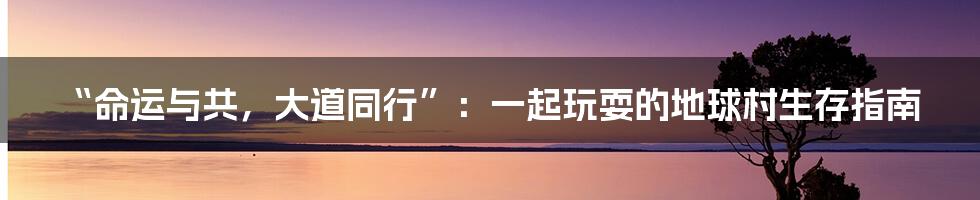 “命运与共,大道同行”:一起玩耍的地球村生存指南