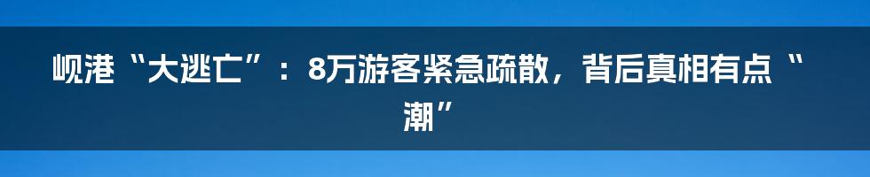 岘港“大逃亡”:8万游客紧急疏散,背后真相有点“潮”