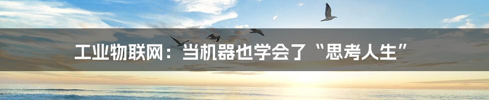 工业物联网:当机器也学会了“思考人生”
