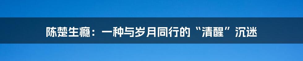 陈楚生瘾：一种与岁月同行的“清醒”沉迷