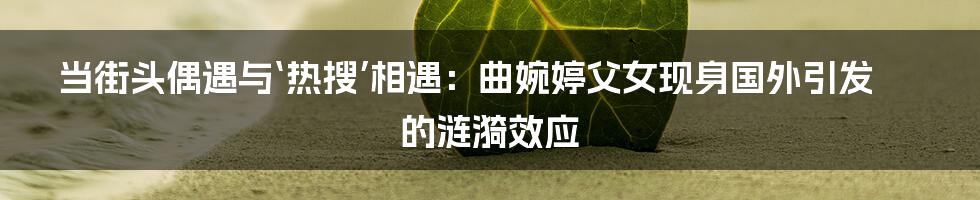 当街头偶遇与‘热搜’相遇:曲婉婷父女现身国外引发的涟漪效应