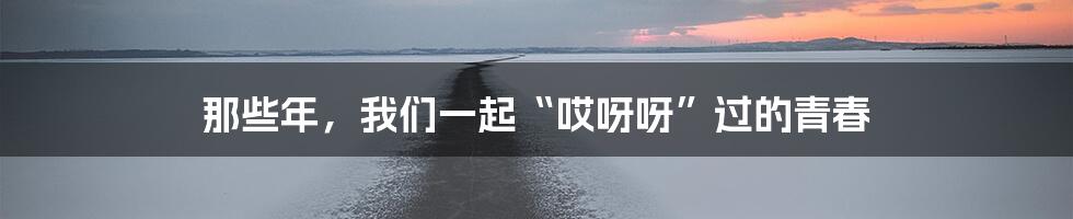 那些年,我们一起“哎呀呀”过的青春