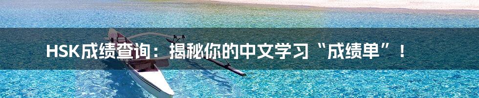 HSK成绩查询:揭秘你的中文学习“成绩单”!