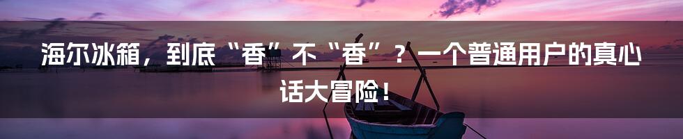 海尔冰箱,到底“香”不“香”?一个普通用户的真心话大冒险!