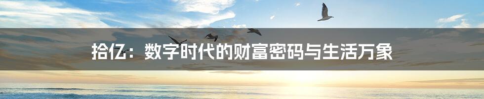 拾亿:数字时代的财富密码与生活万象