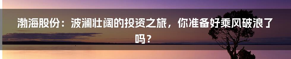 渤海股份:波澜壮阔的投资之旅,你准备好乘风破浪了吗?