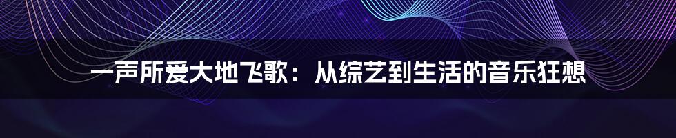 一声所爱大地飞歌:从综艺到生活的音乐狂想