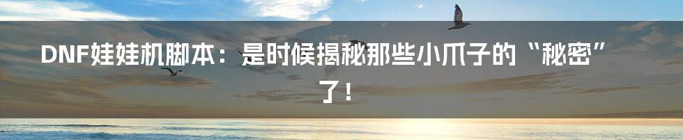DNF娃娃机脚本:是时候揭秘那些小爪子的“秘密”了!