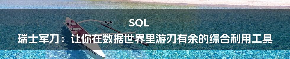 SQL 瑞士军刀:让你在数据世界里游刃有余的综合利用工具