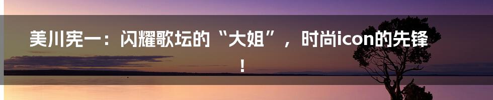 美川宪一:闪耀歌坛的“大姐”,时尚icon的先锋!