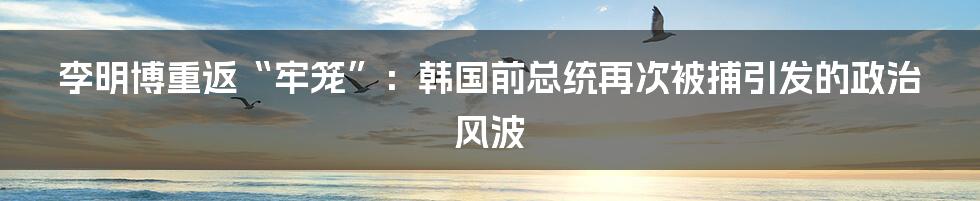 李明博重返“牢笼”:韩国前总统再次被捕引发的政治风波