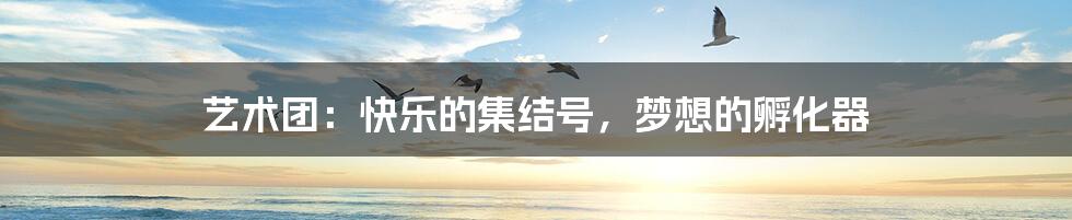 艺术团：快乐的集结号，梦想的孵化器