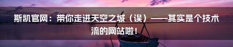 斯凯官网：带你走进天空之城（误）——其实是个技术流的网站啦！