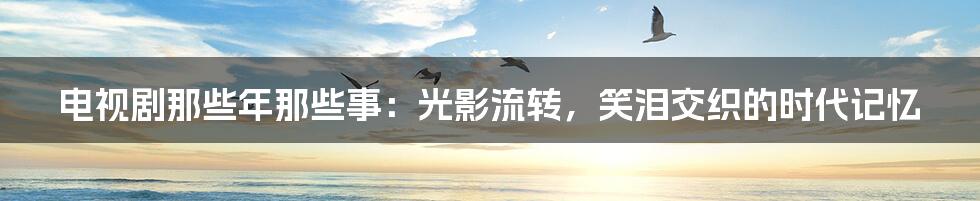 电视剧那些年那些事：光影流转，笑泪交织的时代记忆