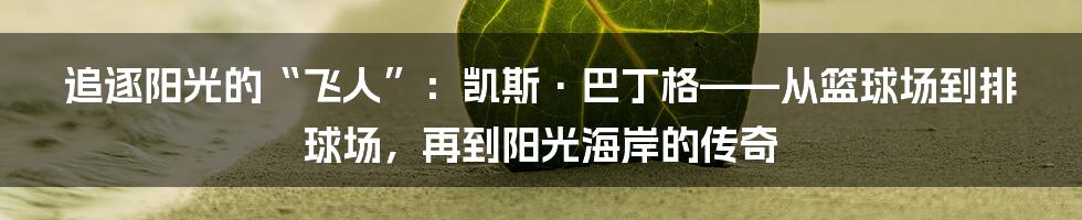 追逐阳光的“飞人”：凯斯·巴丁格——从篮球场到排球场，再到阳光海岸的传奇
